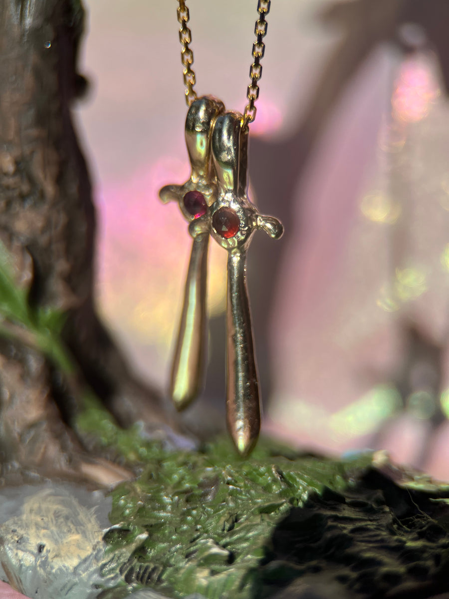 Woodland Warrior Pendant | Silver or Gold Personalised Micro Sword Necklace (Made to Order)