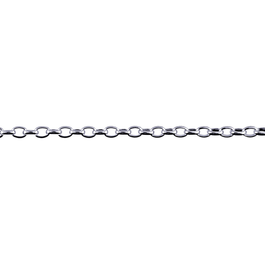 Oval Belcher Chain Bracelet, Silver on a white background