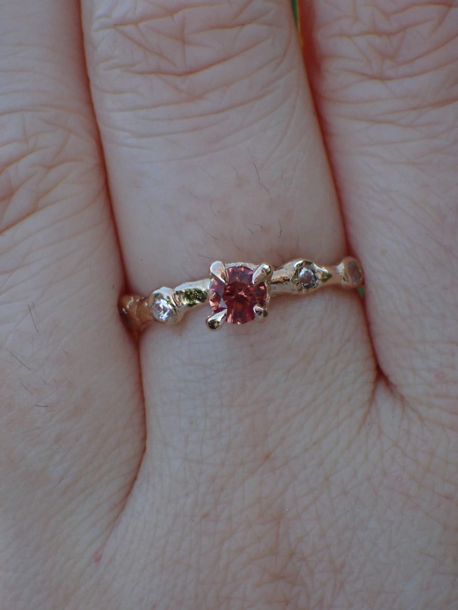 Niamh, Version 1 | Oregon Sunstone 18ct Rose Gold Engagement Ring
