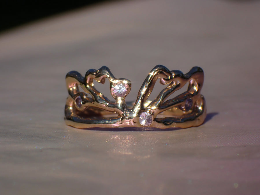 Faye Wedding Ring | Custom Enchanted Fairy Wing Inspired Ring in Gold