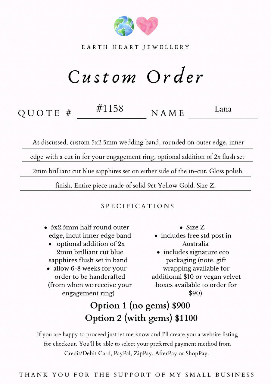 Custom Order #1158 Lana