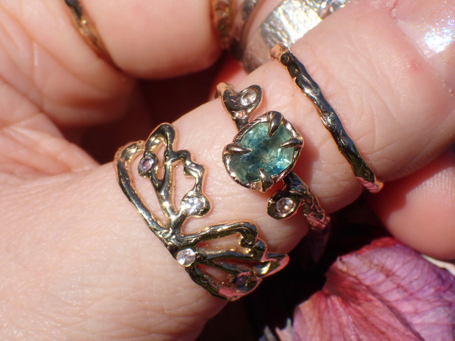 Faye Wedding Ring | Custom Enchanted Fairy Wing Inspired Ring in Gold