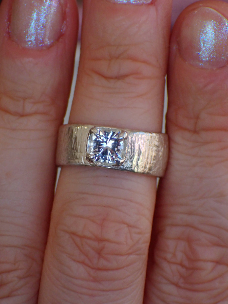 Sage, Version 1 | Aquamarine Silver Engagement Ring