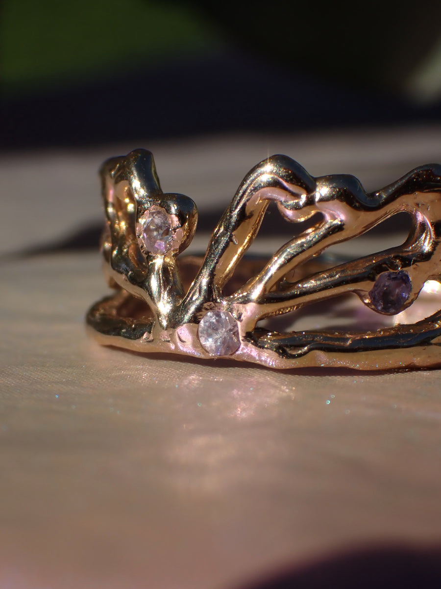 Faye Wedding Ring |  Gold Enchanted Fairy Wing Inspired Ring (Made to Order)