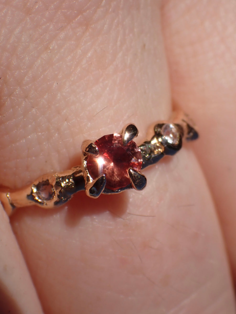 Niamh, Version 1 | 18ct Rose Gold Oregon Sunstone Engagement Ring (OOAK & Ready to Ship)