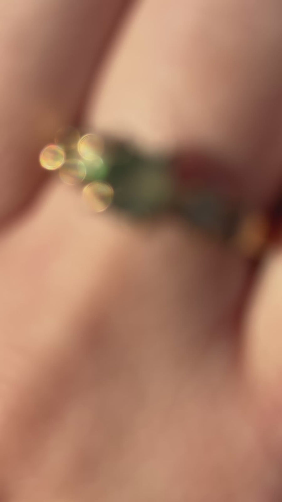 Faerie Glade Ring | Gold Moss Agate Ring | Size 8 / P 1/2 (OOAK + Ready to Ship)