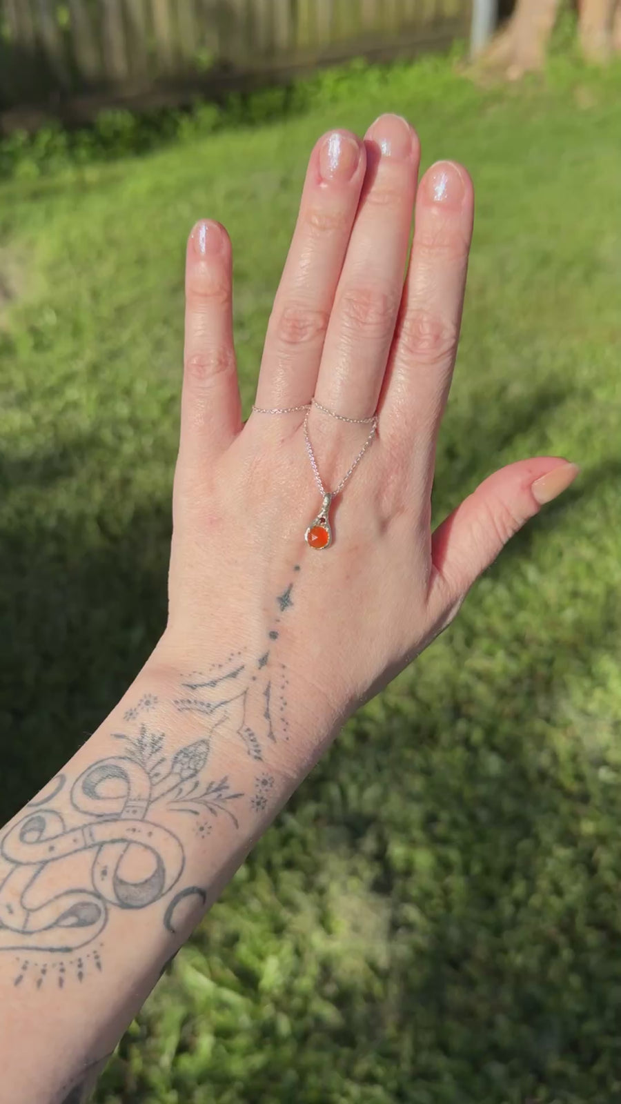 Mandarin Pendant | Silver Carnelian & Garnet Necklace (OOAK & Ready to Ship)