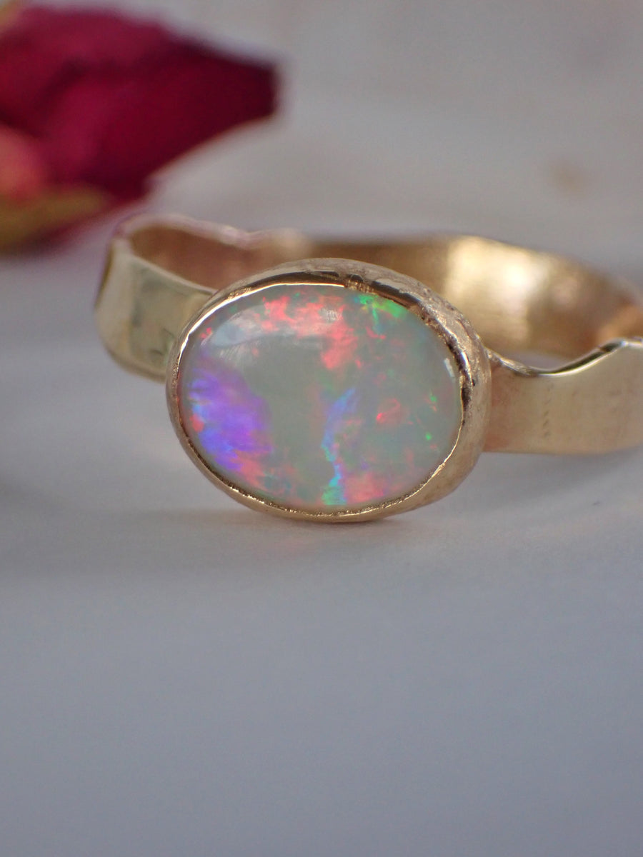 Celeste Band | Australian Opal 9ct Gold Ring