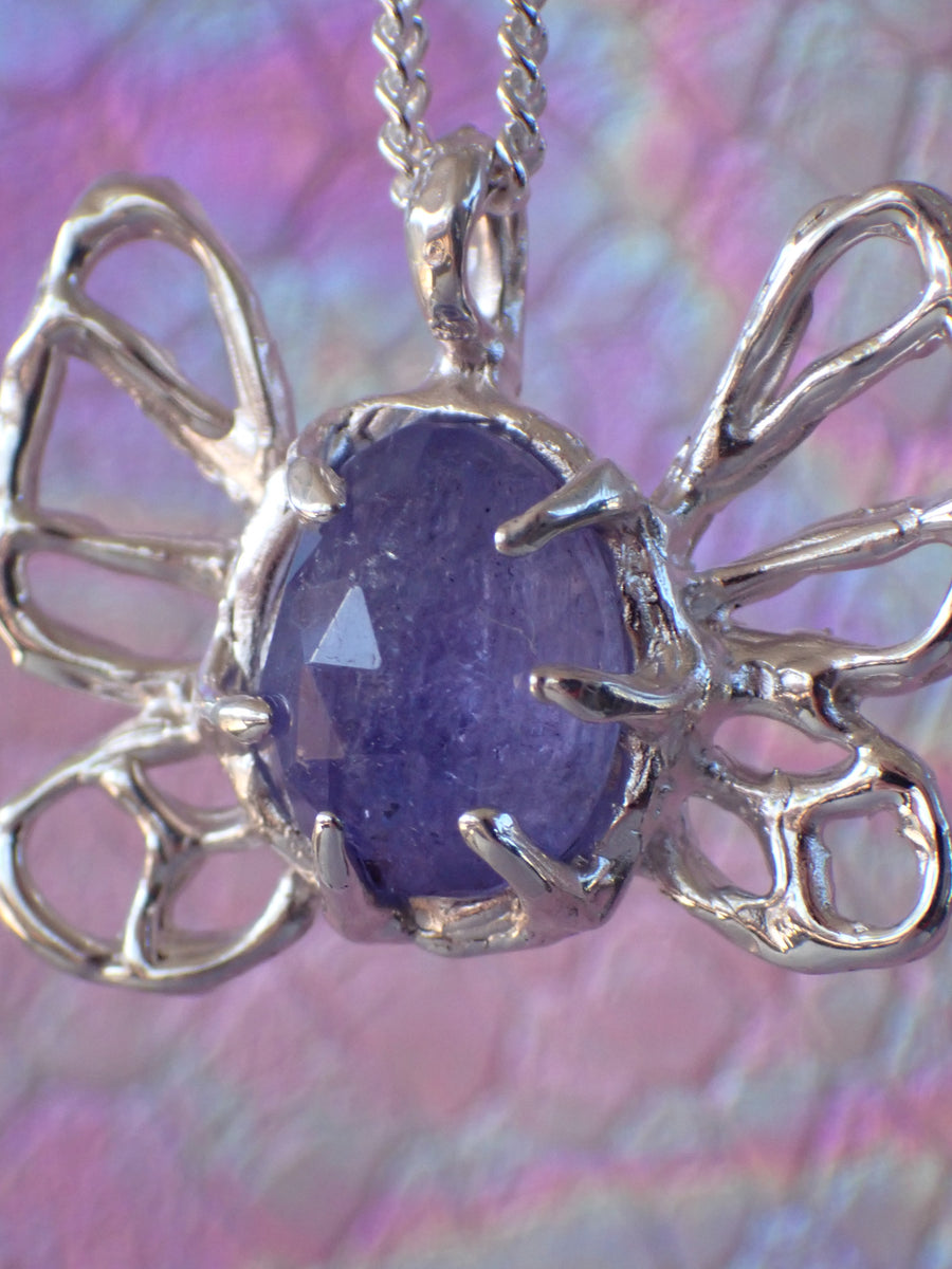 Ulysses Butterfly Pendant | Silver Tanzanite Necklace