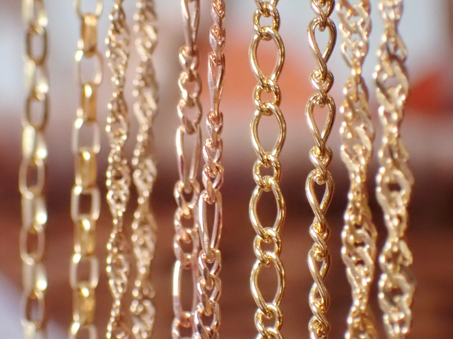 Chains Suspended, Various Styles and Colours Gold