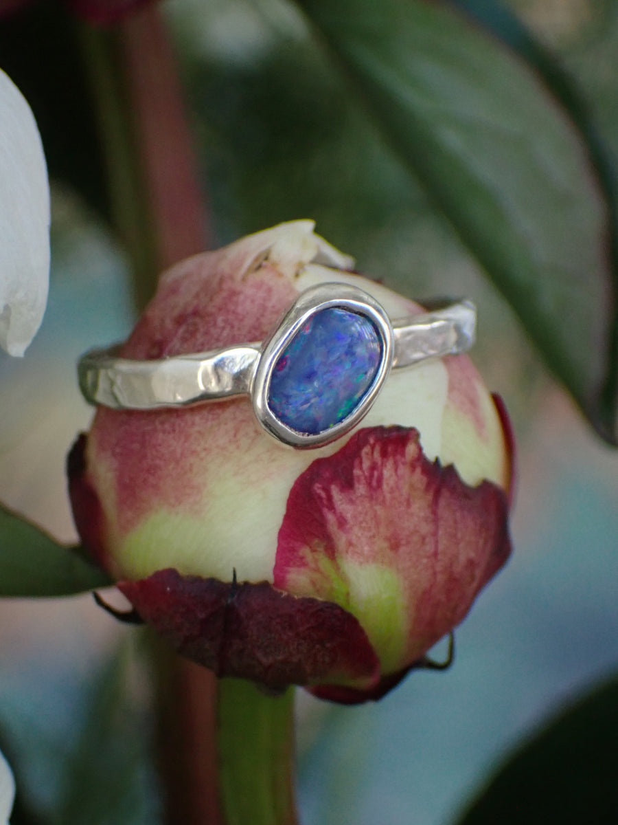 Seafire Band | Silver Australian Opal Ring
