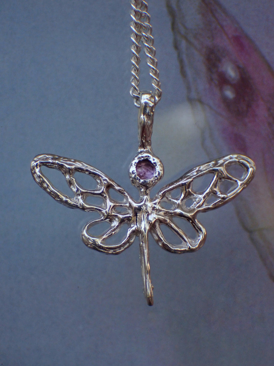 Dragonfly Pendant | Gold or Silver Dragonfly Necklace (Made to Order)