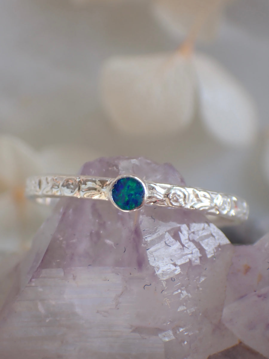 Roses by the Sea Band | Australian Opal Gold or Silver Ring