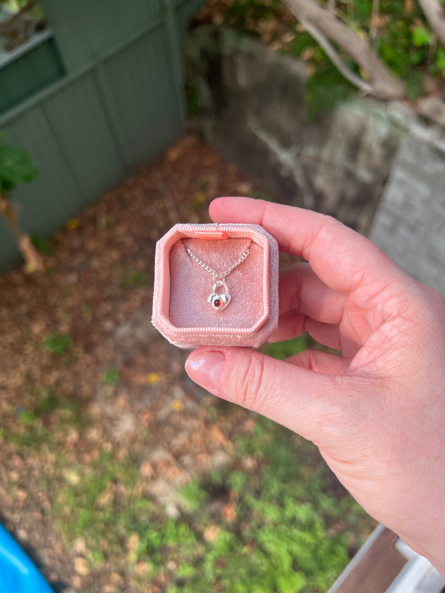 Darling Heart Necklace | Silver Garnet Heart Necklace (OOAK & Ready to Ship)