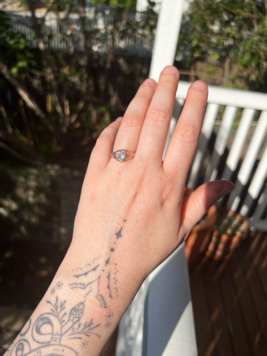 Amphitrite, Version I  | Aquamarine Rose Gold Engagement Ring