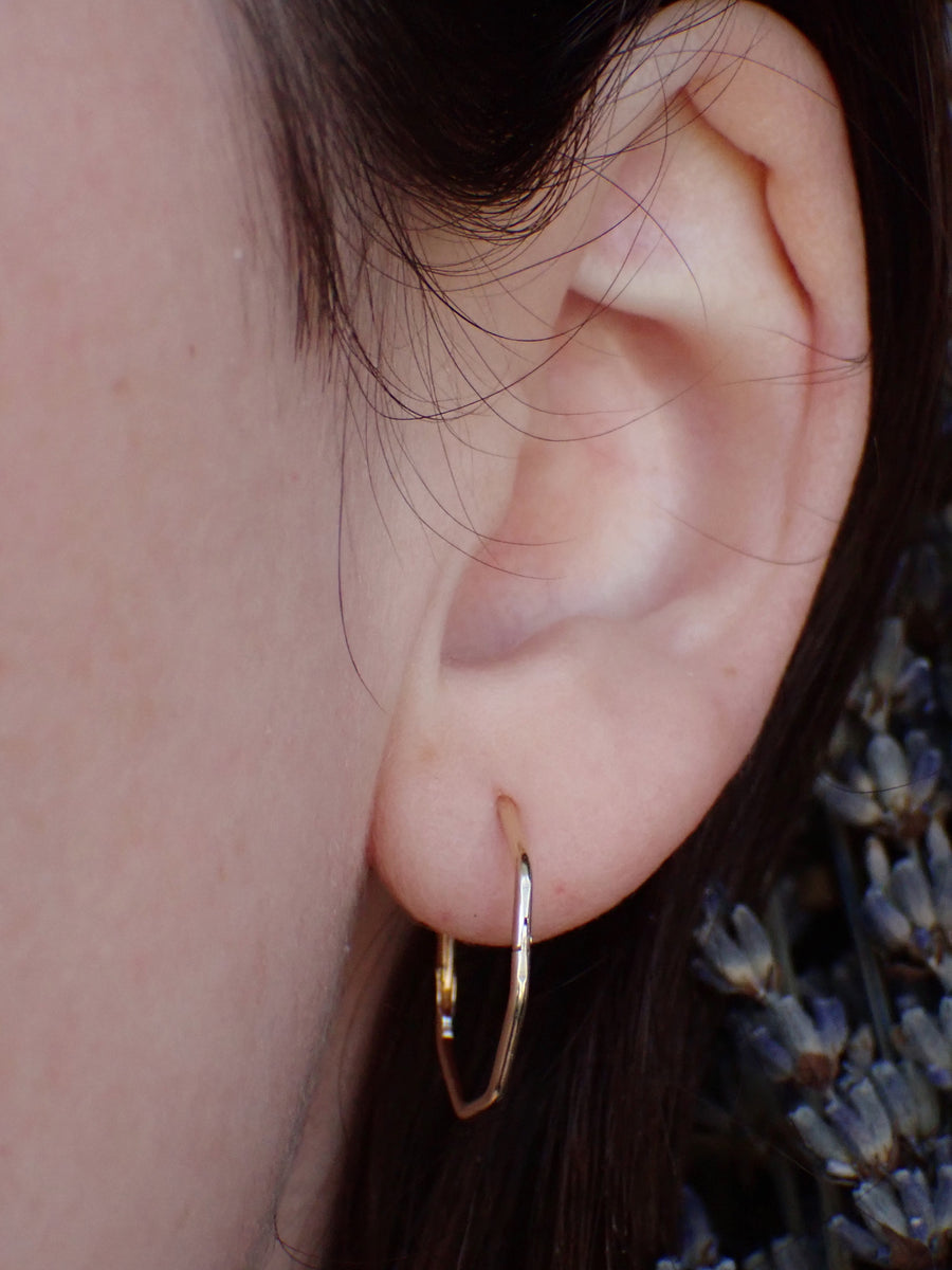 Honeycomb Sleepers | Gold or Silver Hoop Earrings