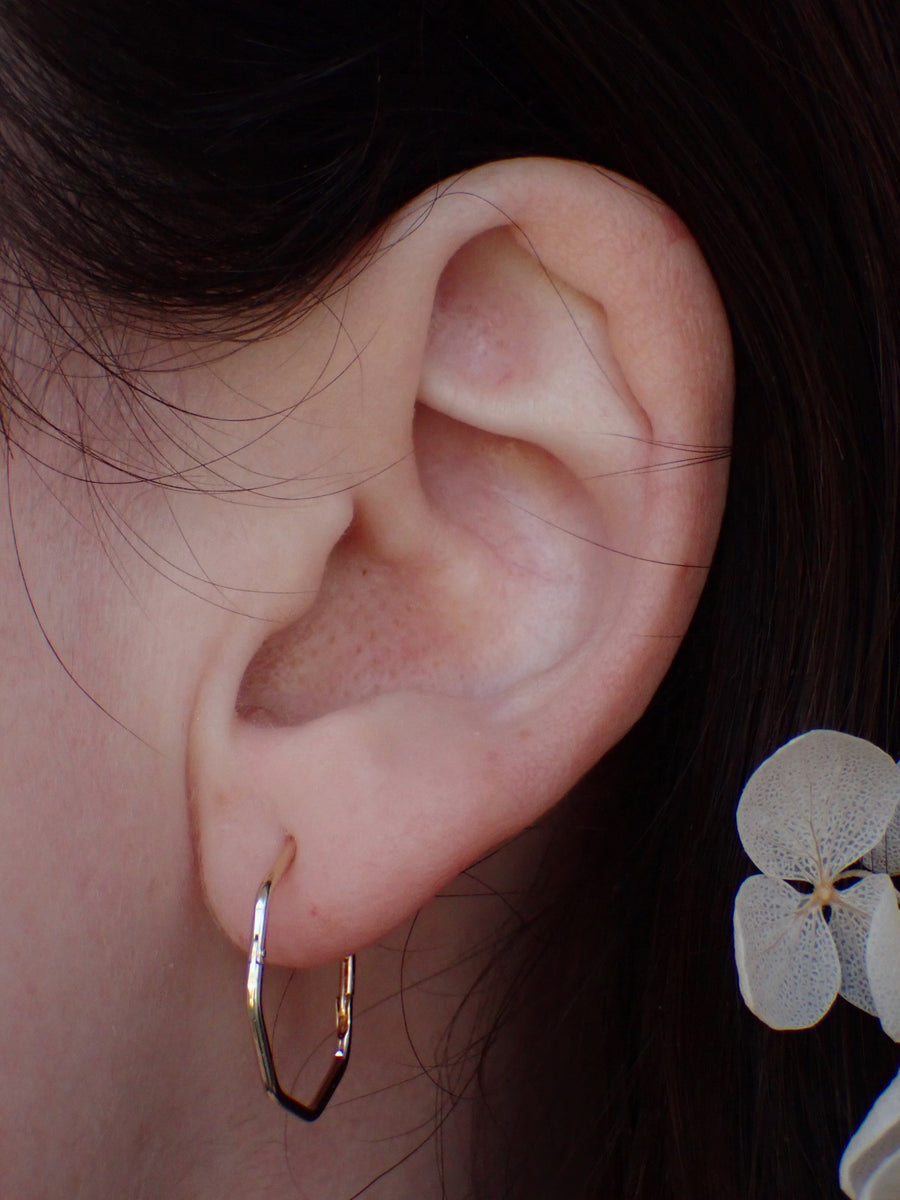 Honeycomb Sleepers | Gold or Silver Hoop Earrings