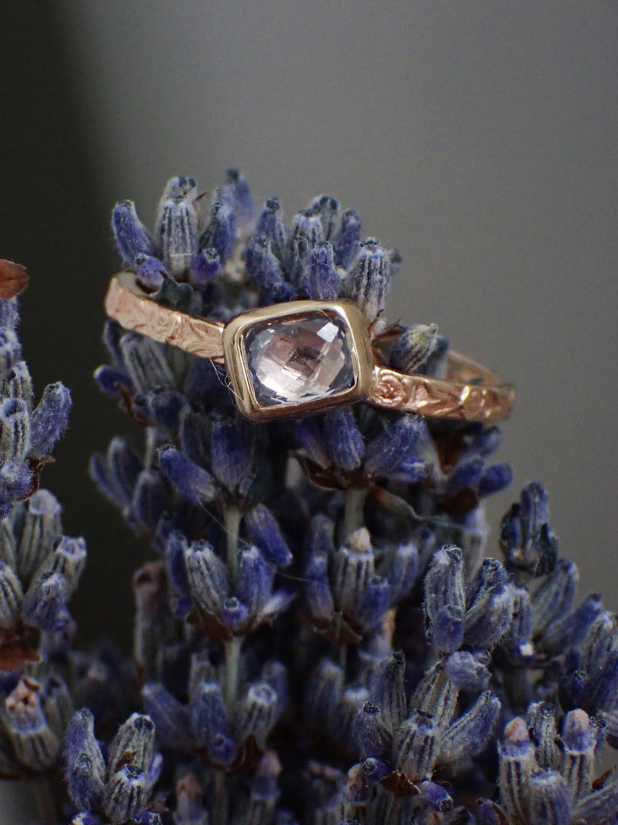 Love in Mist Engagement Ring | Sapphire Yellow Gold Band