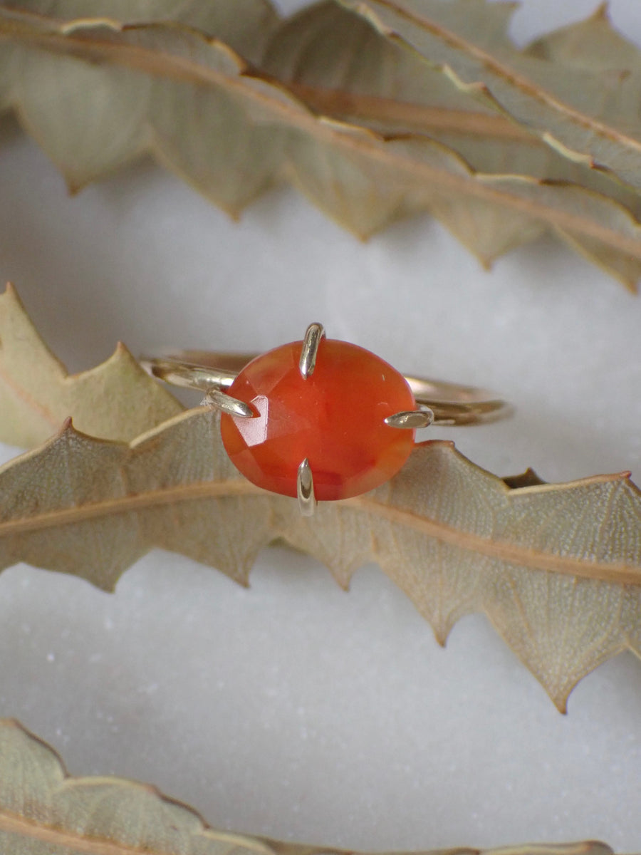 Clementine Band | Gold Carnelian Ring (OOAK & Ready to Ship)